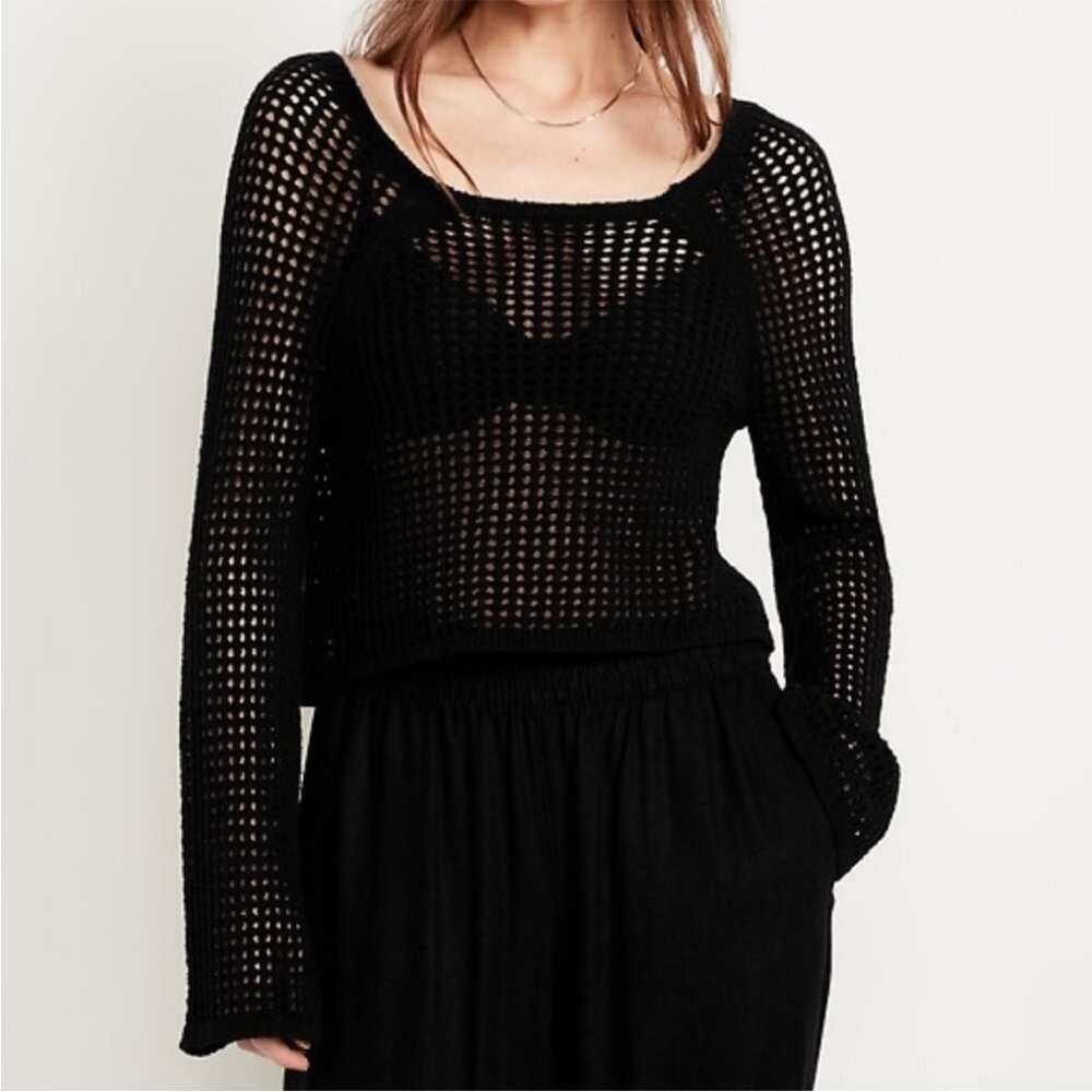 Black Crochet Top